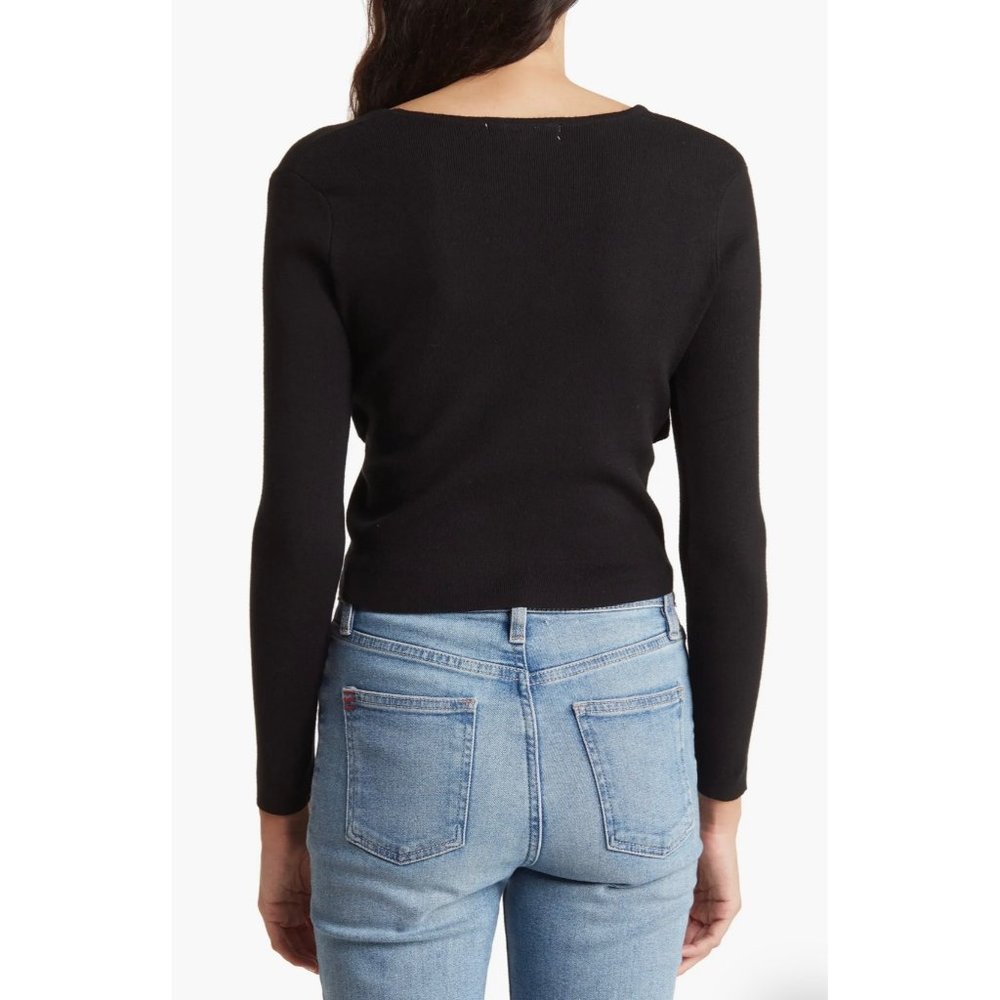 COTTON EMPORIUM Corset Sweater In Black NEW - Picture 2 of 3